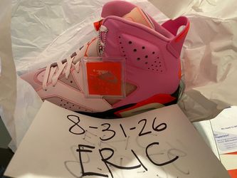 DS AWAKE NY NIKE AIR JORDAN 6 RETRO SP BUBBLEGUM PLAYFUL PINK INFRARED 23 size US 11