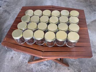 Glass Spice Jars with Metal Lids – Set of 24