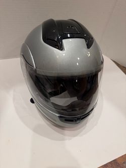 HJC SY-MAX modular motorcycle helmet, size XXL, metallic silver.