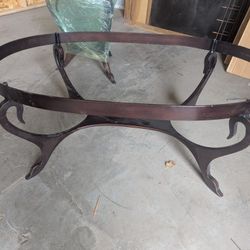 
Brown Metal & Glass Coffee + Side Table Set – Swan Feet Design