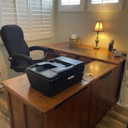 Solid Oak Office Desk