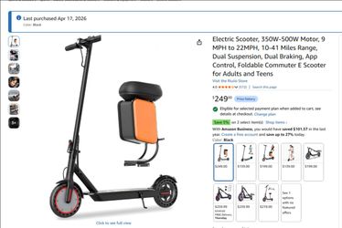 E-scooter with seat and storgae