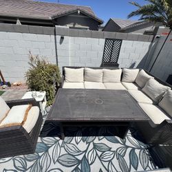 Patio Corner Couch Set With Table