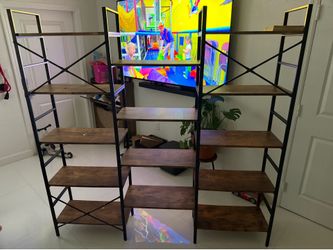 Industrial Modern TV Stand / Bookshelf / Display Shelving Unit – Excellent Condition