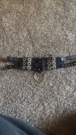 Punk goth choker/collar with lace and metal accents