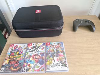 Nintendo Switch Bundle with Case, Controller, and 3 Games