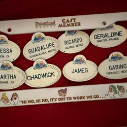 Eight Vintage Disneyland Name Tags $50