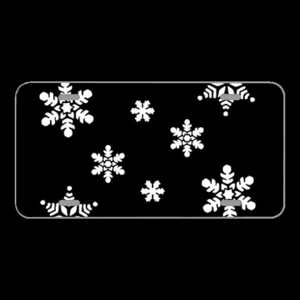 License Plate Novelty Car Front Snowflakes Snow Flakes Snow Crystals