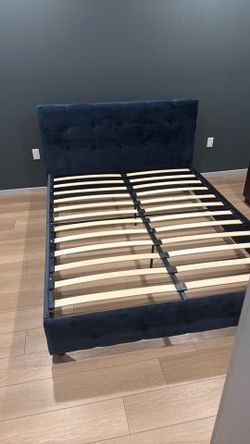 Used Blue Amherst Platform Bed Queen
