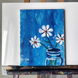 Blue Flower 11x14 Painting 