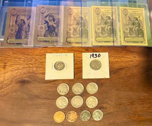 Lot of (12) Coins + (5) 1/4 Goldbacks (24K): Mercury Dime + Buffalos/Indians ++