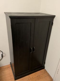 Dark Wood Two-Door Storage Cabinet