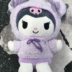 Sanrio Kuromi Character Fluffy Hoodie Plush
