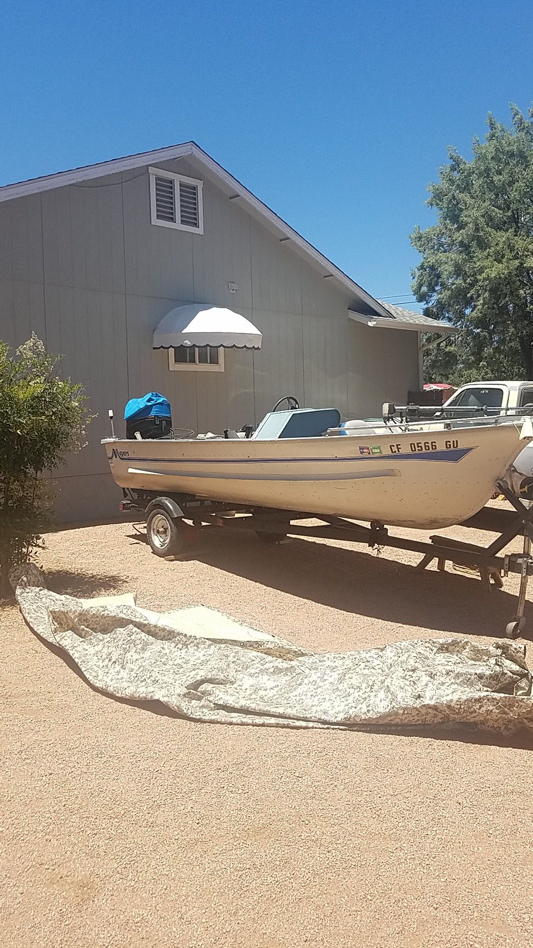 1979 meyer alum. boat w 2003 50 hp outboard..would sell motor separate