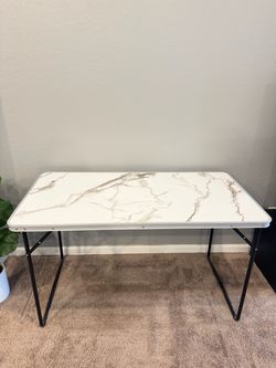 Folding Table with Marble Print Top