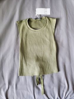 Zara Ribbed Open Back Top