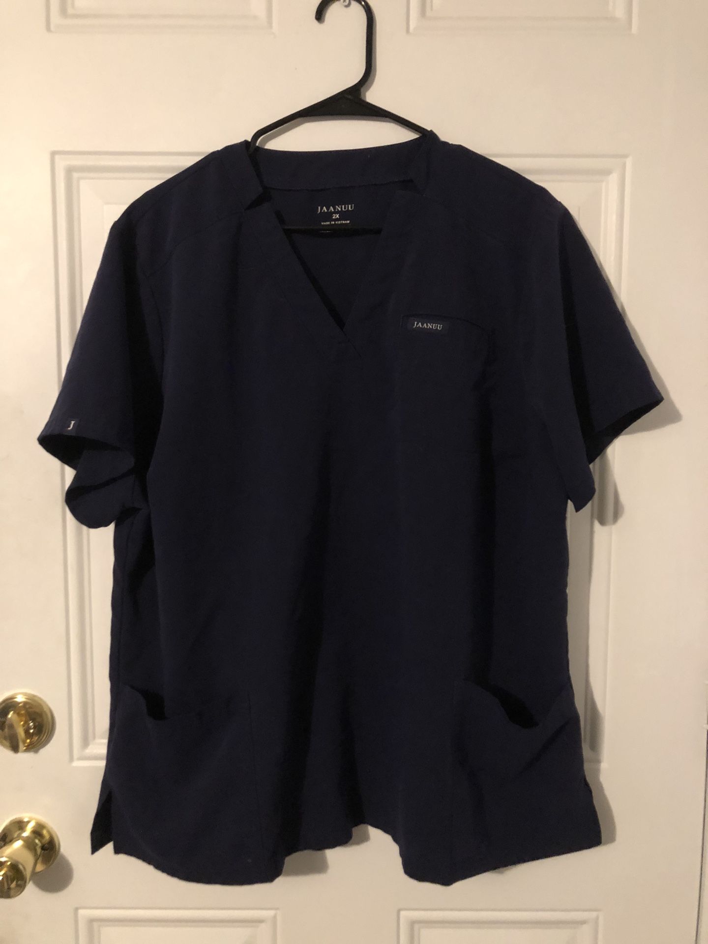 Jaanuu Men's Deep Blue size 2X Scrub Top