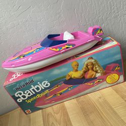 Vintage 1990 Mattel Wet ‘N Wild Barbie Speedboat Toy No.7494