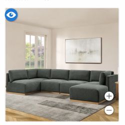 Henredon 6-piece Modular Fabric Sectional with Ottoman 