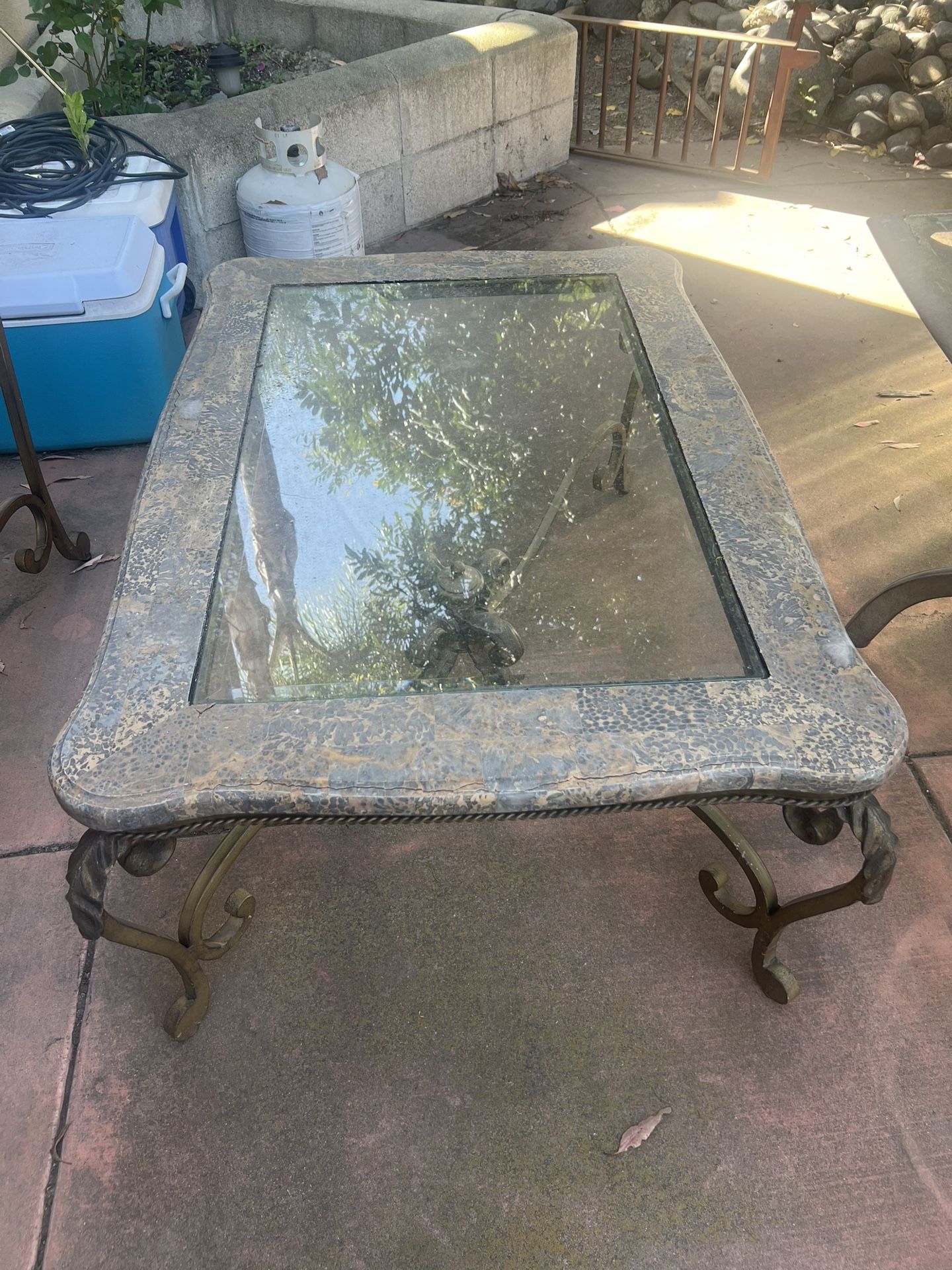 Glass Coffee Table And Side Table