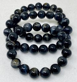 Blue Tiger’s Eye 12mm Bead Bracelet