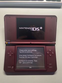 Burgundy Nintendo DSi XL Handheld Console w/ charger