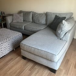 Light Gray Ashford Modern 108” 2pc Sectional Sofa with RAF Chaise by Rooms To Go