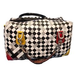 Woven Checkerboard Handbag