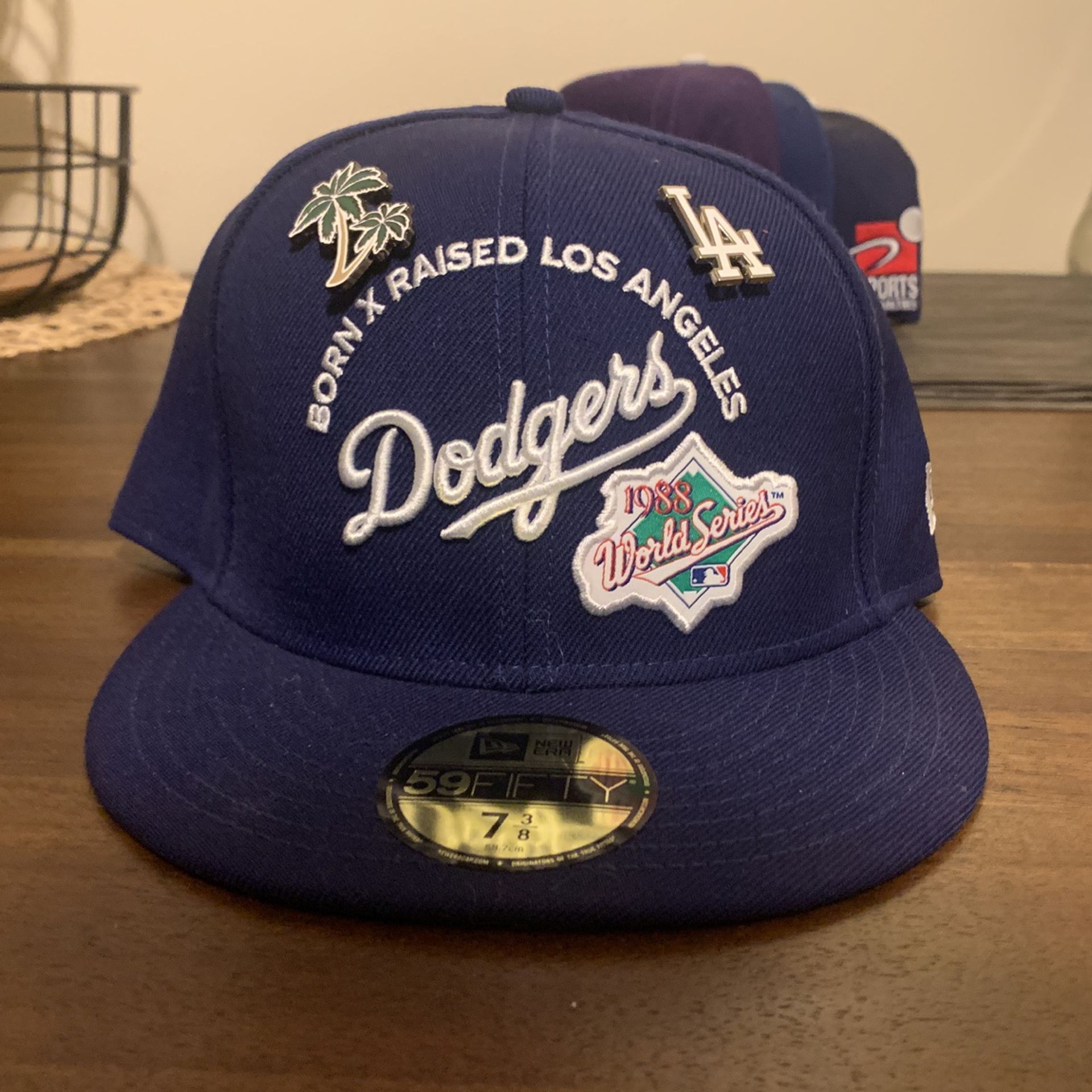 Born x Raised New Era Dodgers Pin Fitted Hat Size 7 3/8 for Sale in
