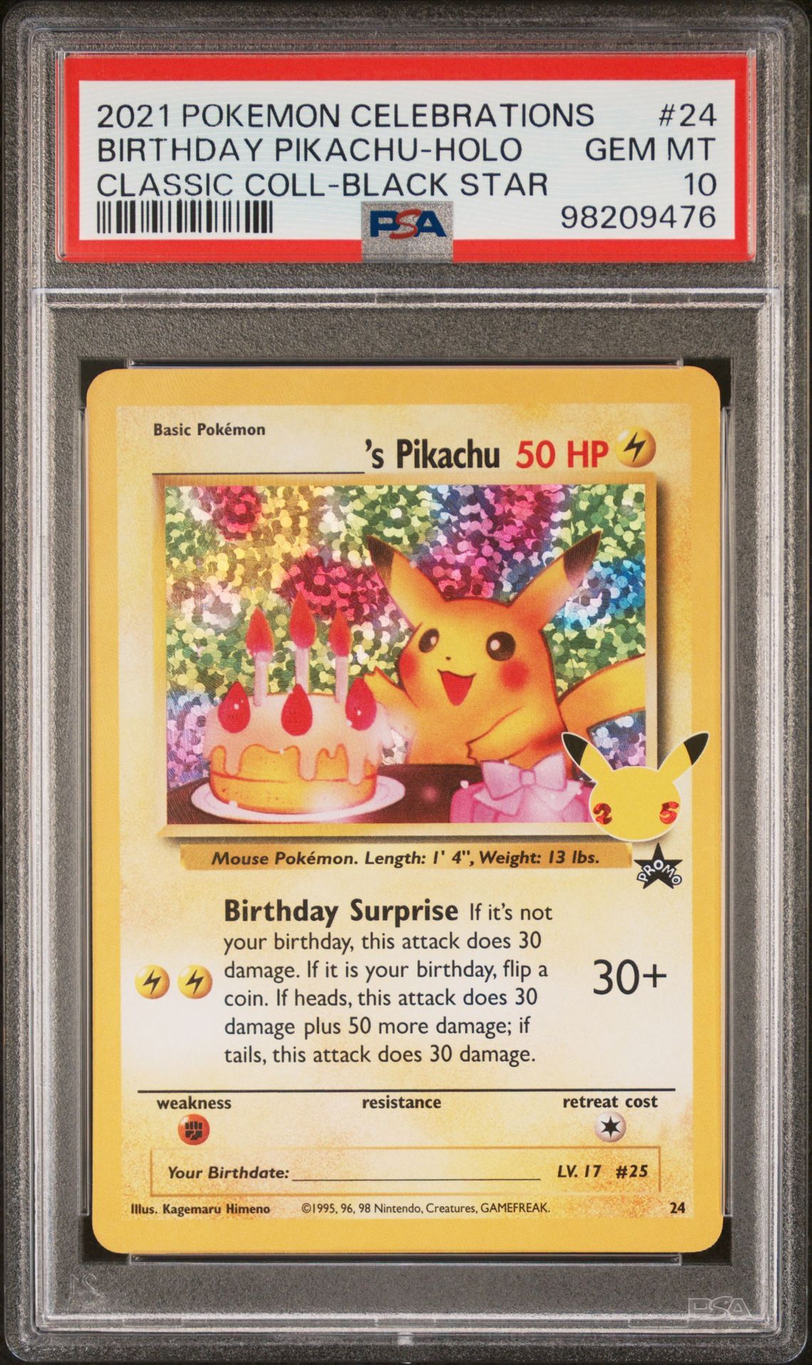 Birthday Pikachu - PSA 10