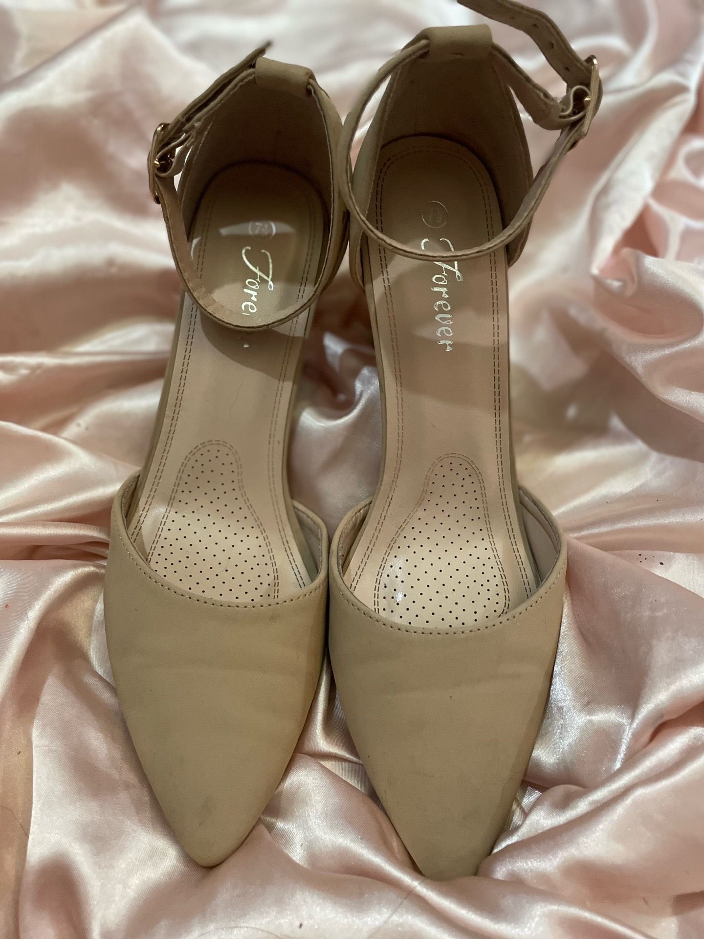 Pointed Toe Ankle Strap Buckle Chunky High Heels Sandals Shoes