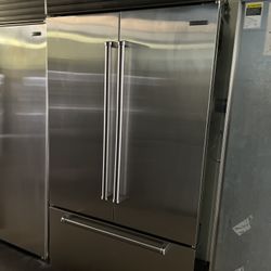 Sub Zero 42”Wide Built In French Style Refrigerator In Stainless Steel 