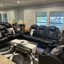 Full Living Room Furniture Set – Recliners,  End Tables, Rug & Lamps – $1550 OBO
