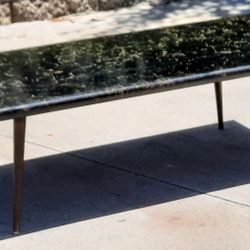 1950's Mid Century Modern COCKTAIL COFFEE TABLE with metal tapered legs and abstract finish AND OTHERS 