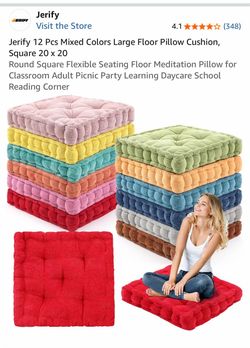 Jerify 4 Pack Large Square Floor Cushions 20x20