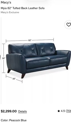 Blue leather sofa