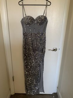 Split Thigh Sequin Cami Dress