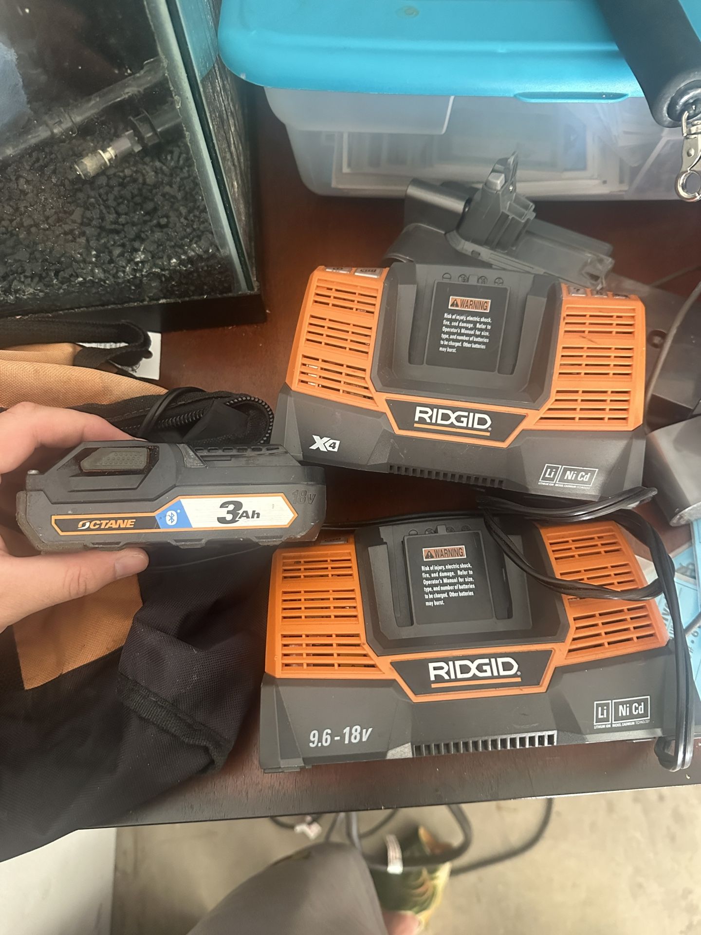 Rigid Battery And 2 Chargers