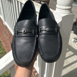 Coach Signature Black Leather Loafer