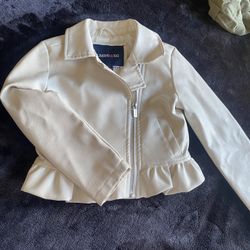 Girl White Leather Jacket 
