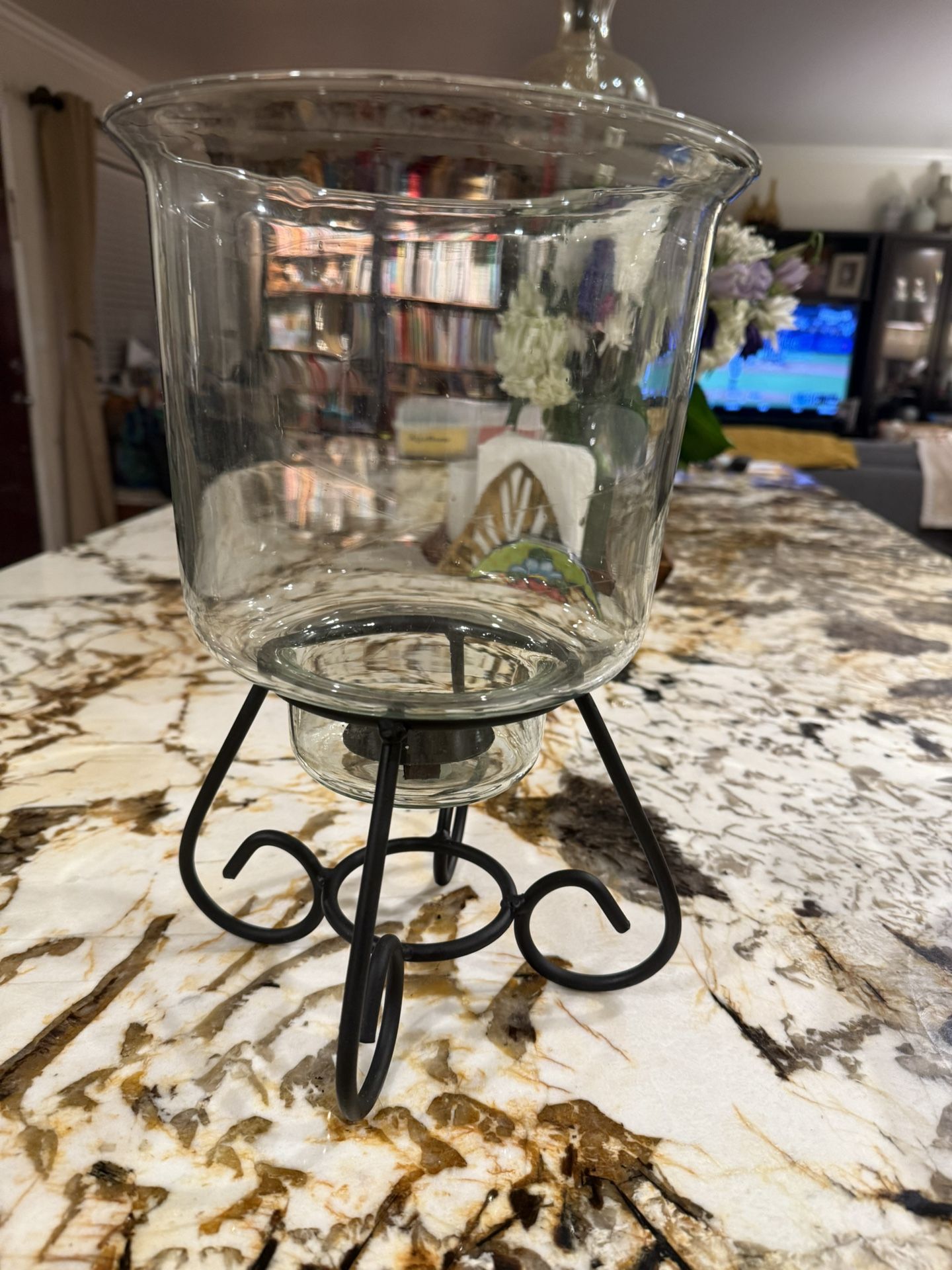 Candle Holder - Iron And Glass