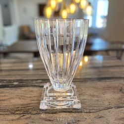 Vintage Crystal Glass 12" Fluted Flower Vase (Heavy)