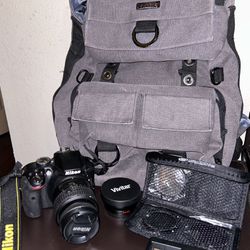 Nikon  D3300 DSLR Camera With Lenses And Photography Backpack