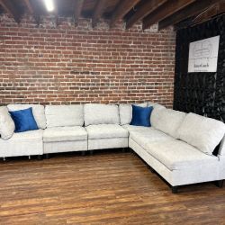 Free Delivery-gray 6pc modular sectional sofa couch