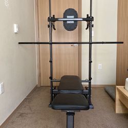 Bench Press/ Dips/pull Ups Station With Weights 