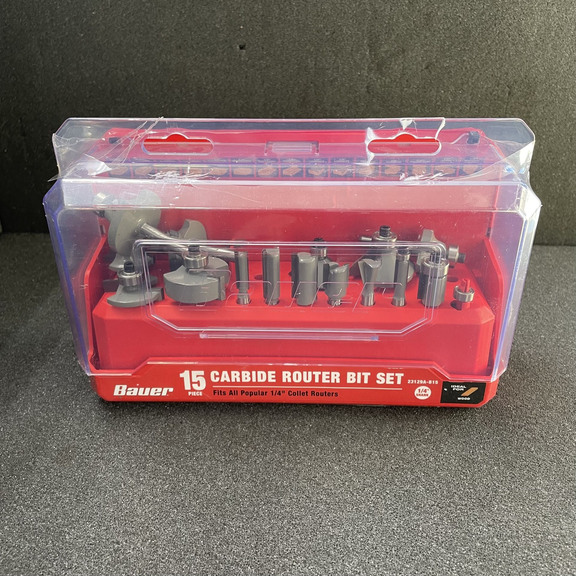 Bauer 15 Pc Carbide Router Bit Set