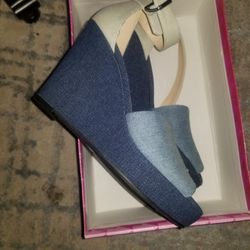 Brand New Denim Wedges Size 8 1/2