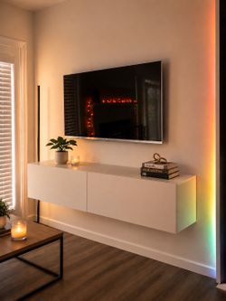 White Floating TV Stand 61L 14W (Similar to IKEA TV Stand)
