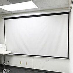 (NEW) $60 Manual 100” 16:9 Projector Screen Manual Pull Down Matte White Viewing Area: 87x49”