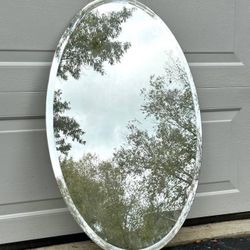 American Pride 24 x 36 In Wall Hanging Frameless Oval Beveled Mirror
